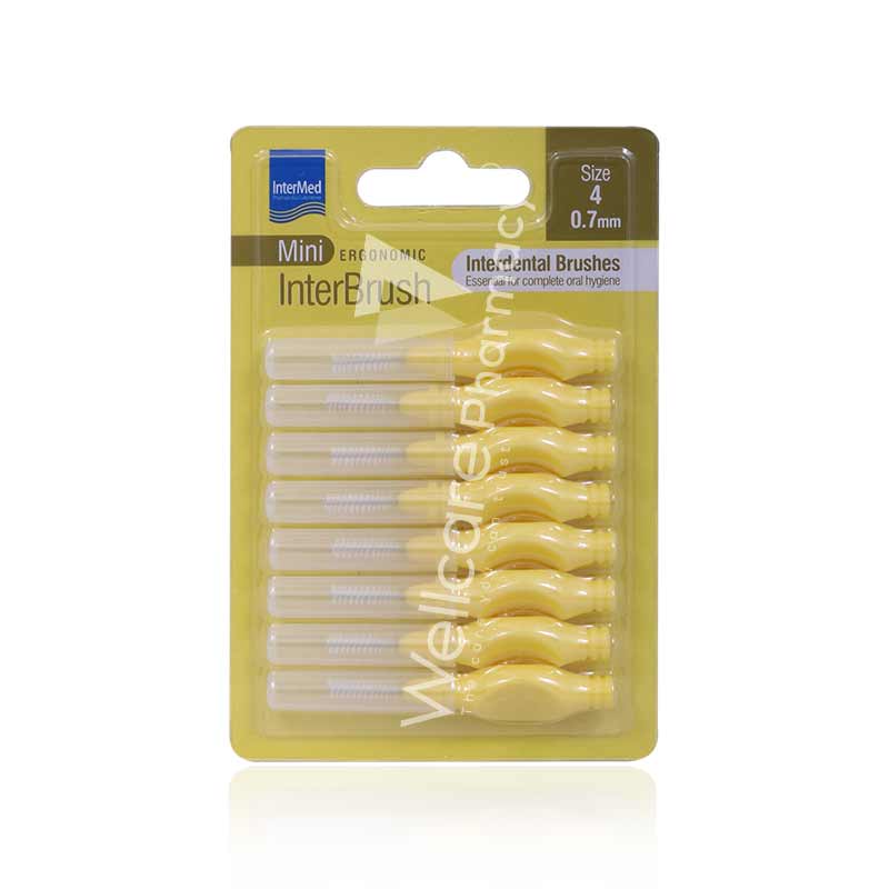 Intermed Ergonomic Interdental Brush Mini Size 0.7mm 1 X 8'S