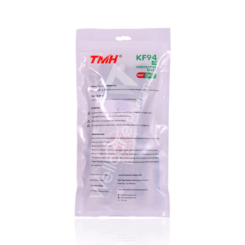 Kf94 3d Protective Disposable Mask White/Black 10'S - Image 3