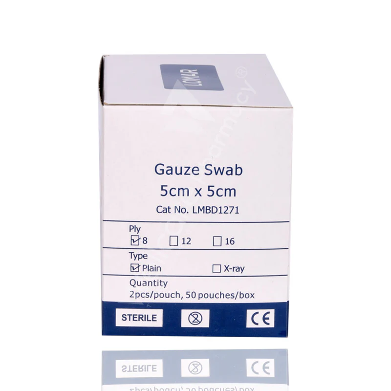Lomar Sterile Gauze Swabs 5x5cm 8ply 50'S - Image 3