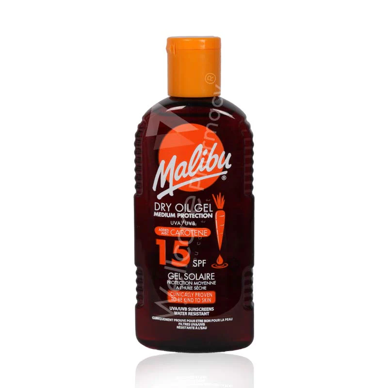Malibu Spf15 Dry Oil Gel With Carotene 200ml
