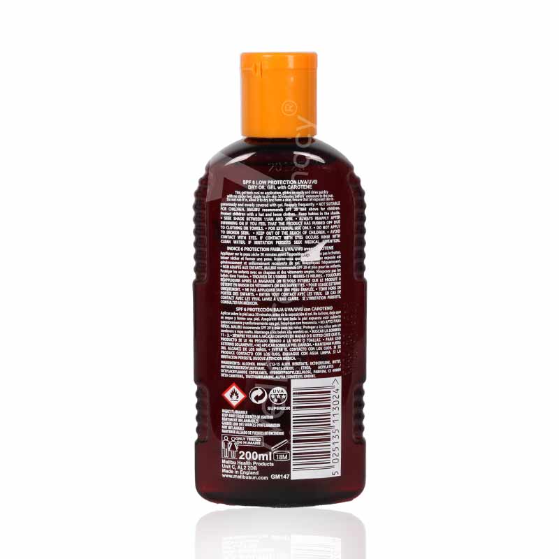 Malibu Spf6 Dry Oil Gel With Carotene 200Ml - Image 3