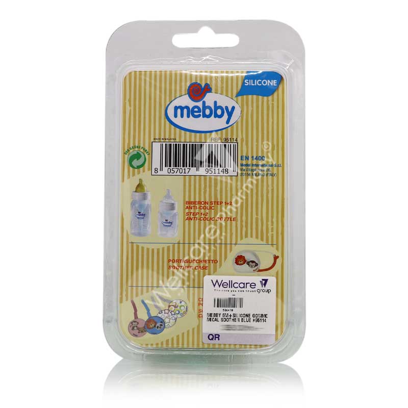 Mebby Silicone Gommolo Anatomical Soother Blue 6 Month Plus - Image 3