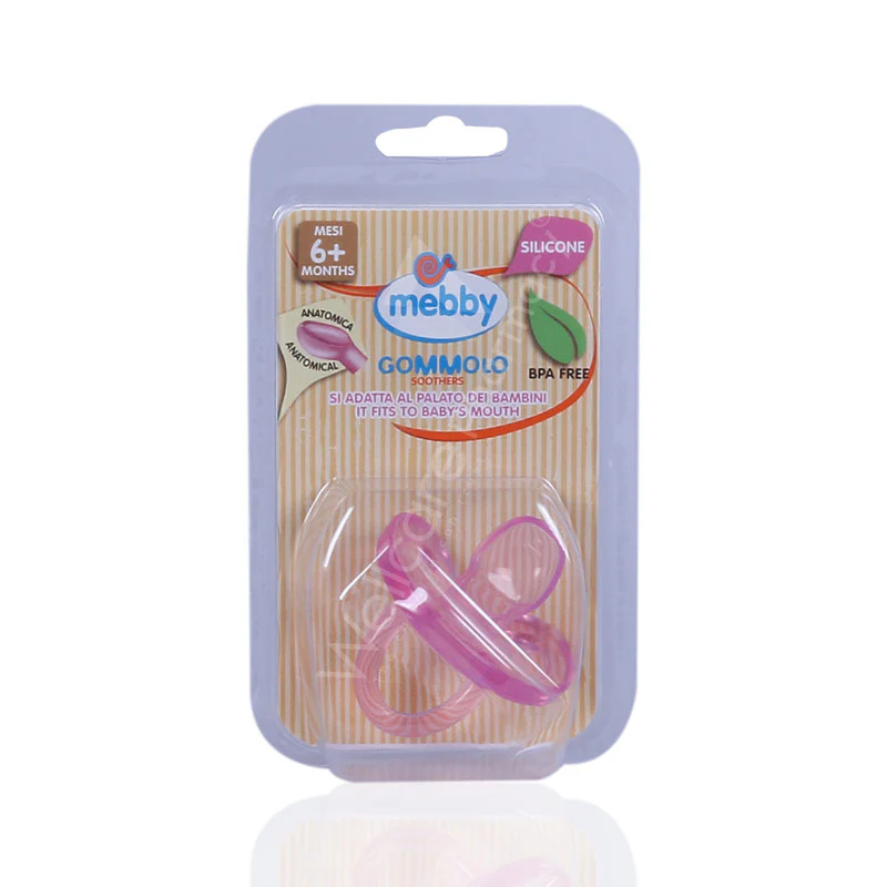 Mebby Silicone Gommolo Anatomical Soother Pink 6month Plus