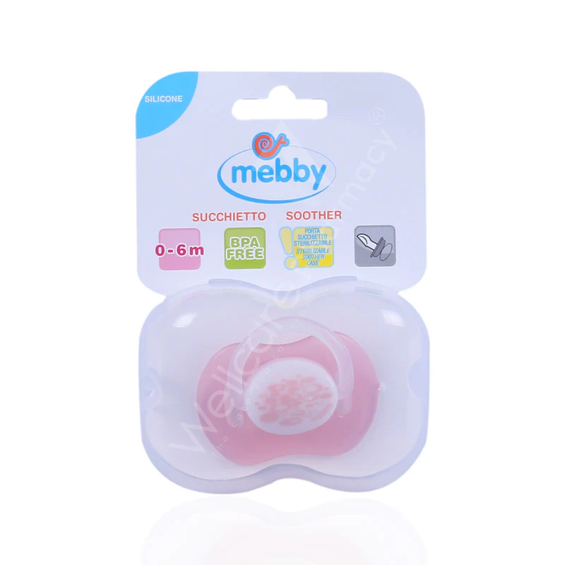 Mebby Silicone Soother Pink 0 To 6 Months 1'S