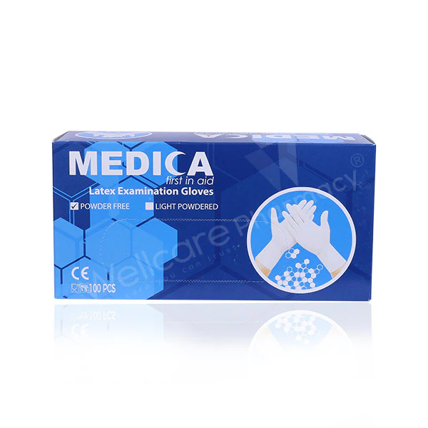 Disposable Latex Gloves Powder Free Medium 100'S