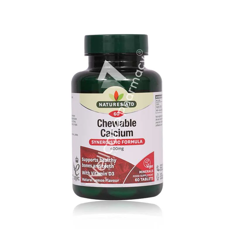 Natures Aid Calcium 400mg Chewable Tablets 60'S - Image 2