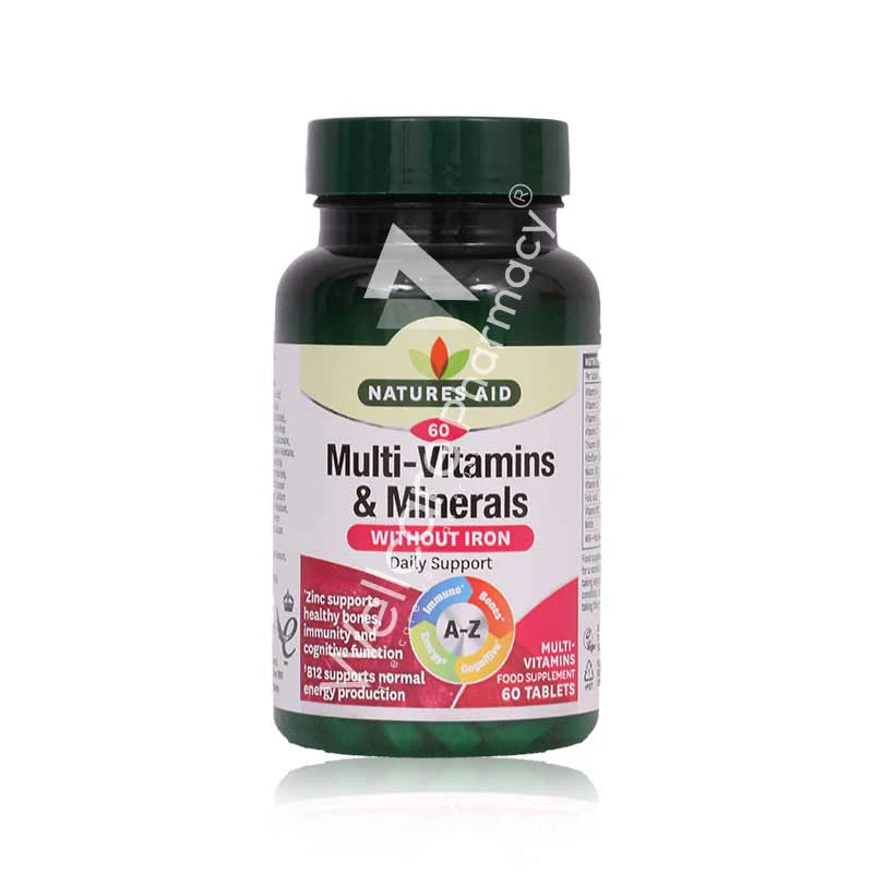 Natures Aid Multivitamins & Minerals Without Iron Tablets 60'S - Image 3