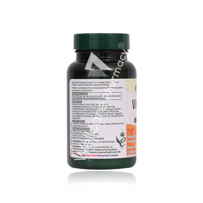 Natures Aid Vitamin C 1000mg Low Acid Tablets 30'S - Image 3