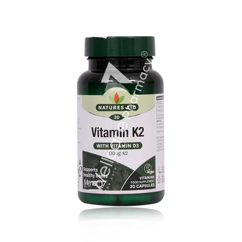 Natures Aid Vitamin K2 With Vitamin D3 Capsules 30'S