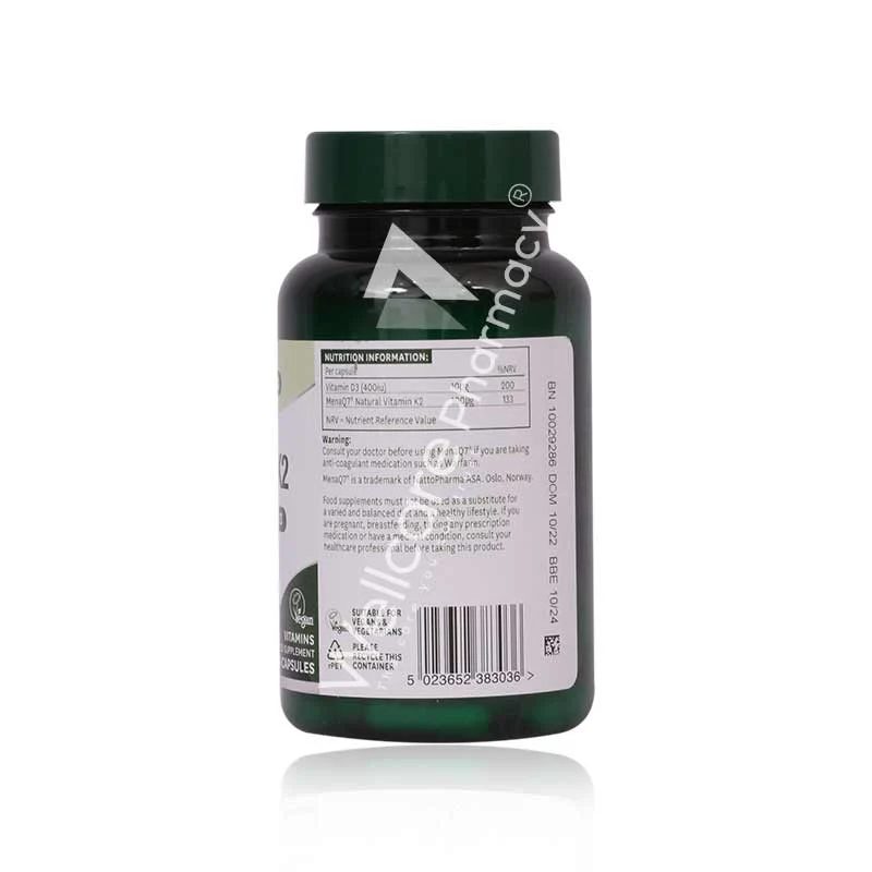 Natures Aid Vitamin K2 With Vitamin D3 Capsules 30'S - Image 2