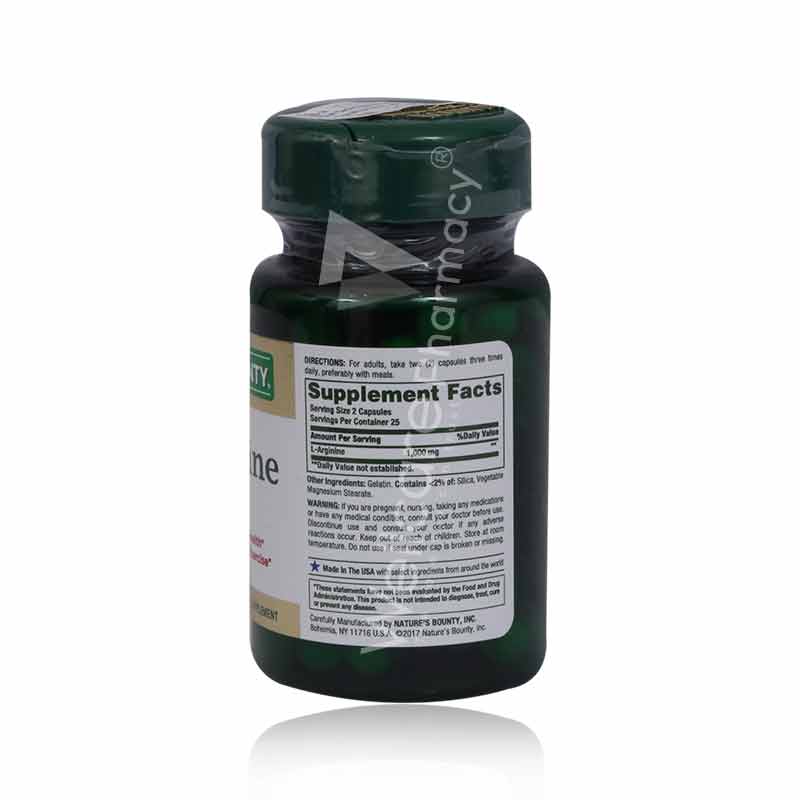 Nature'S Bounty L-Arginine 500mg Capsules 50'S - Image 3