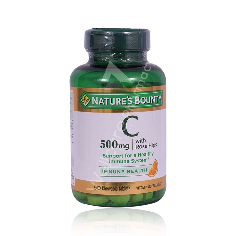 Nature'S Bounty Vitamin C 500mg With Rose Hips Chewable Tab 90'S