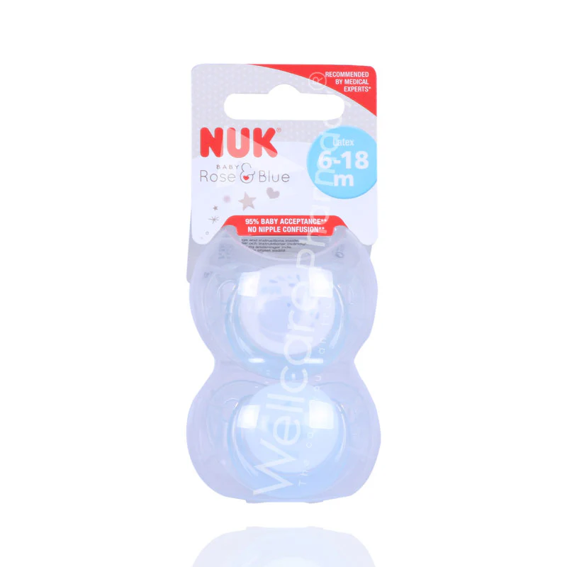 Nuk Blue 6-18m Latex Soother 2'S