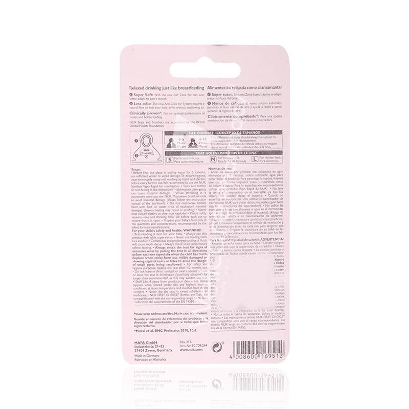 Nuk First Choice Plus Silicone Teat S1 0-6months 2'S - Image 3