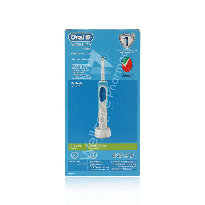 Oral B Vitality Crossaction 2d Rechargeable Tooth Brush 1'S - Image 3