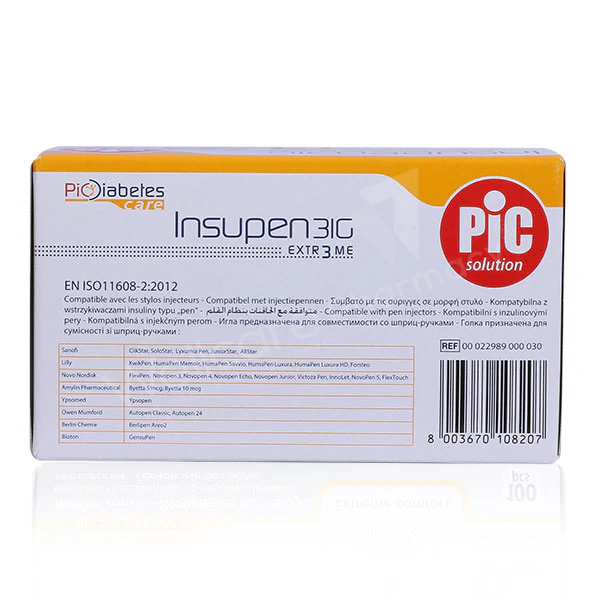Pic Insupen -Insulin Pen Needles 6mm 31g 1x100'S - Image 3