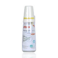 Pigeon Glass Feeding Bottle K-8 With Handle 240ml - Image 2