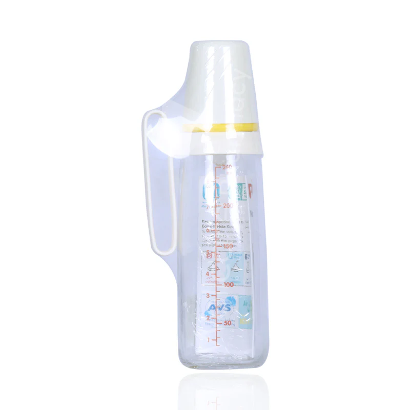 Pigeon Glass Feeding Bottle K-8 With Handle 240ml - Image 3