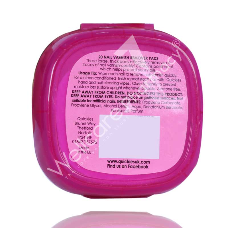 Quickes Nail Varnish Remover Pad Small 20'S 86181 - Image 3