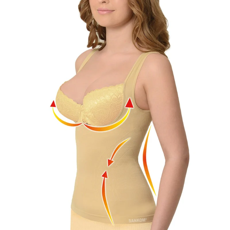 SANKOM FUNCTIONAL PATENT OPEN FRONT VEST PEACH COLOR XXL - Image 3