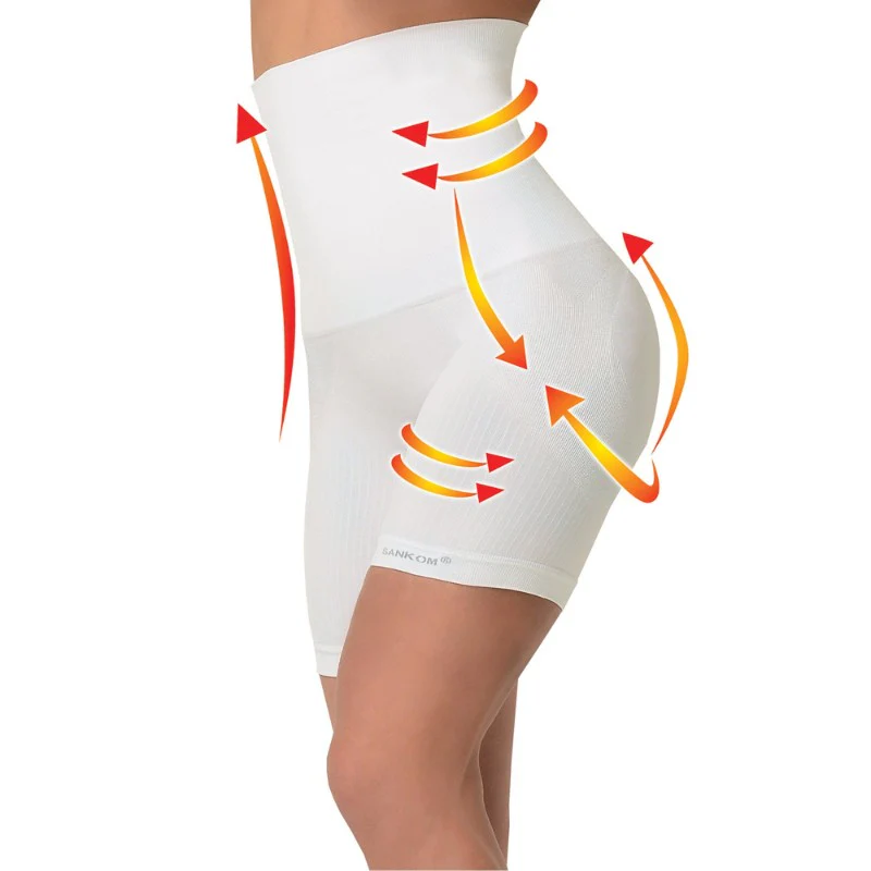 SANKOM PEARL FIBERS LUXURY SHORT WOMEN SHAPER L AND XL WHITE - Image 4