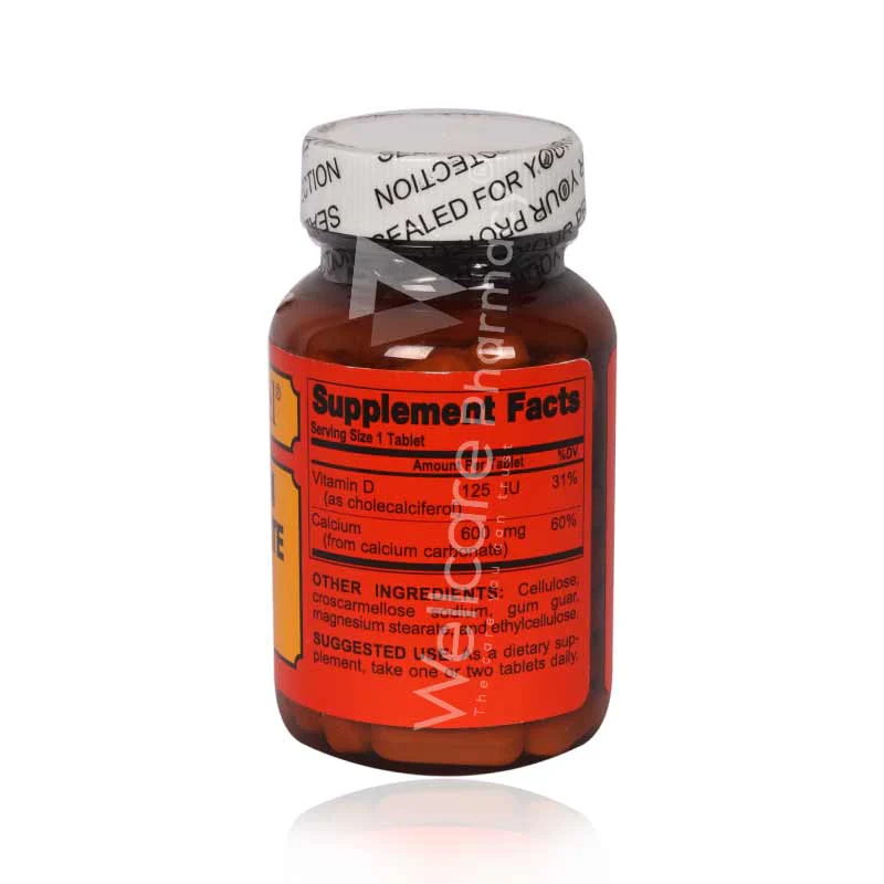 Sentinel Calcium Carbonate 600mg Tablets 60'S - Image 3