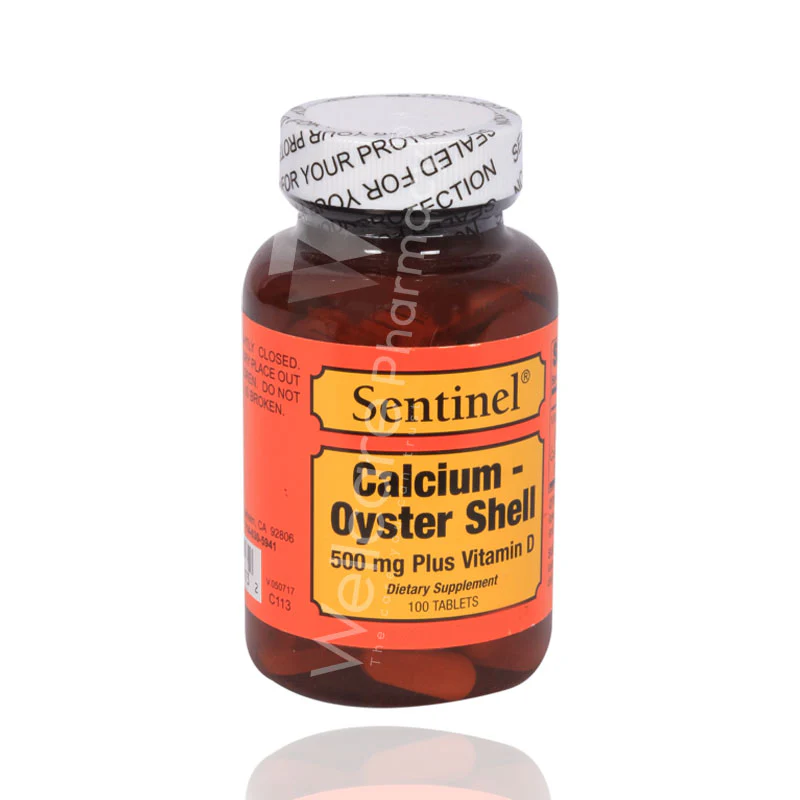 Sentinel Calcium Oyster Shell 500mg Tab 100'S