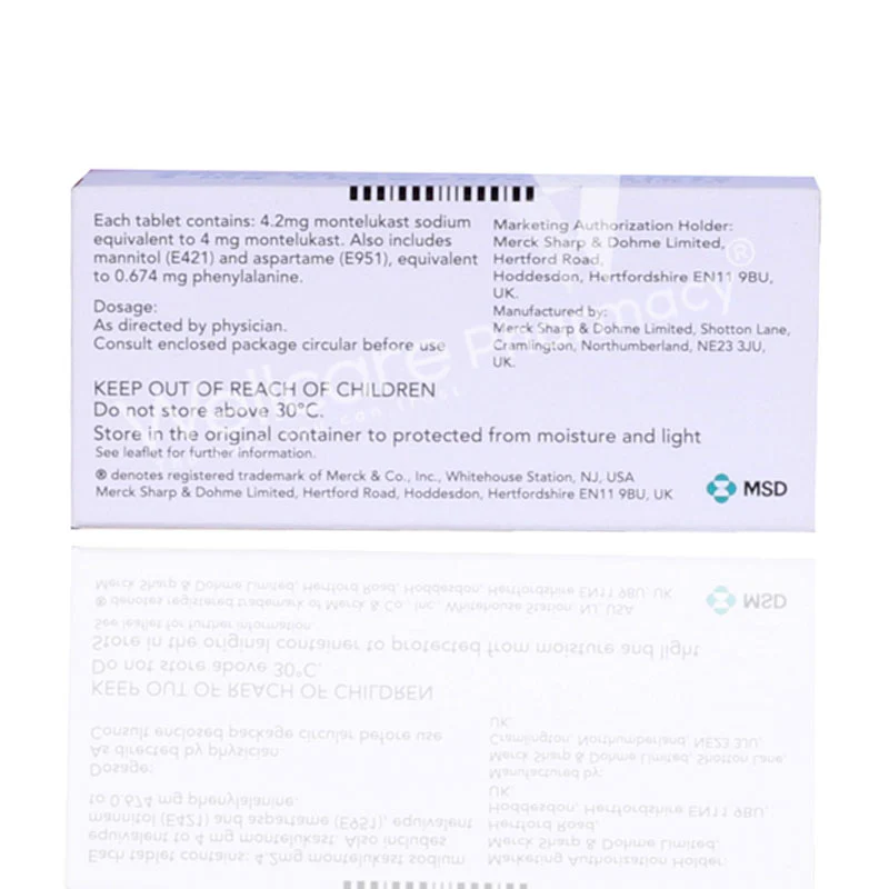 Singulair Pediatric 4mg Tablets 28'S - Image 3