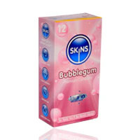 Skins Bubble Gum Flavoure Lubricated Condoms 12'S - Image 2