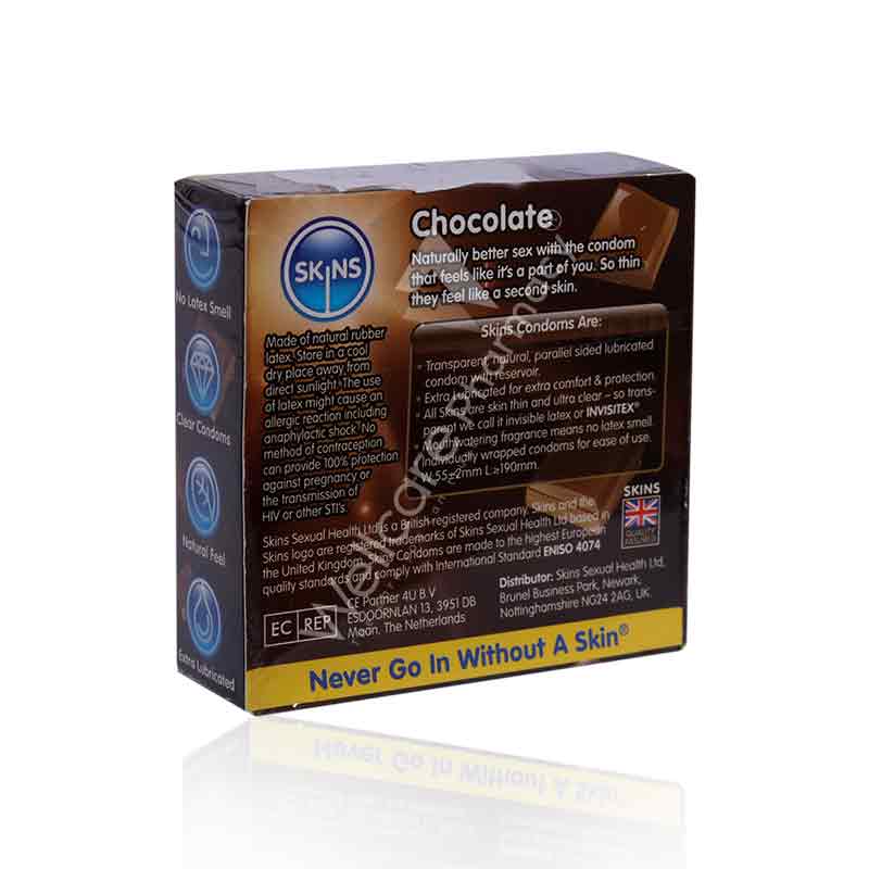 Skins Chocolate Flavored Condoms 4'S - Image 3
