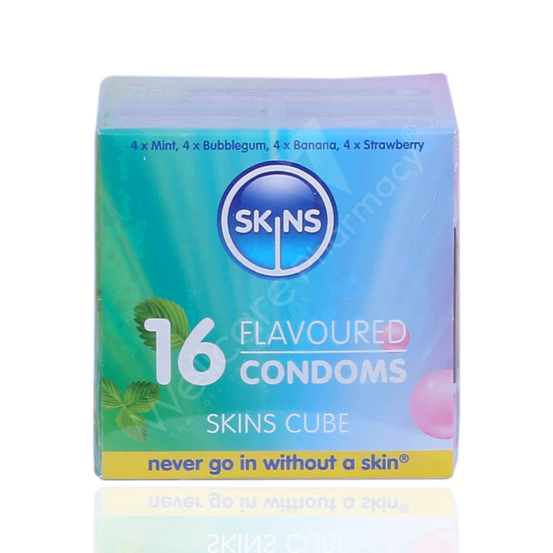 Skins Cube Flavoured Lubricated Condoms 16'S - Image 3