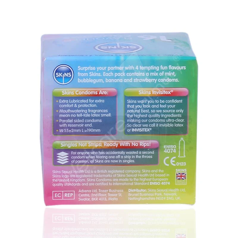 Skins Cube Flavoured Lubricated Condoms 16'S - Image 4