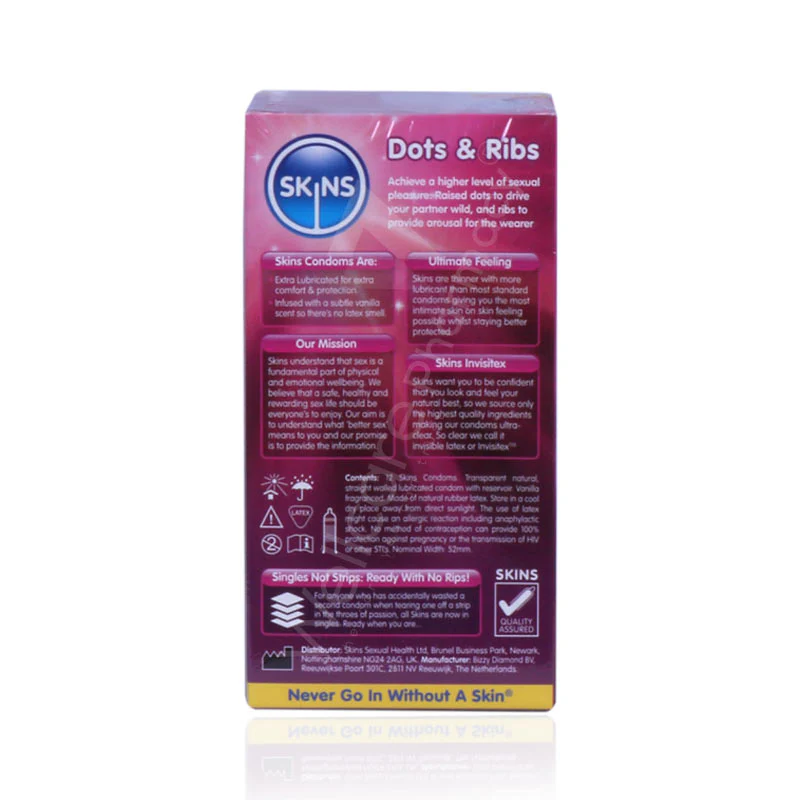 Skins Dots & Ribs Premium Condoms 12'S - Image 3