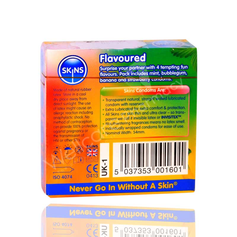 Skins Flavours Lubricated Condoms 4'S - Image 3