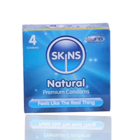 Skins Natural Lubricated Condoms 4'S - Image 2