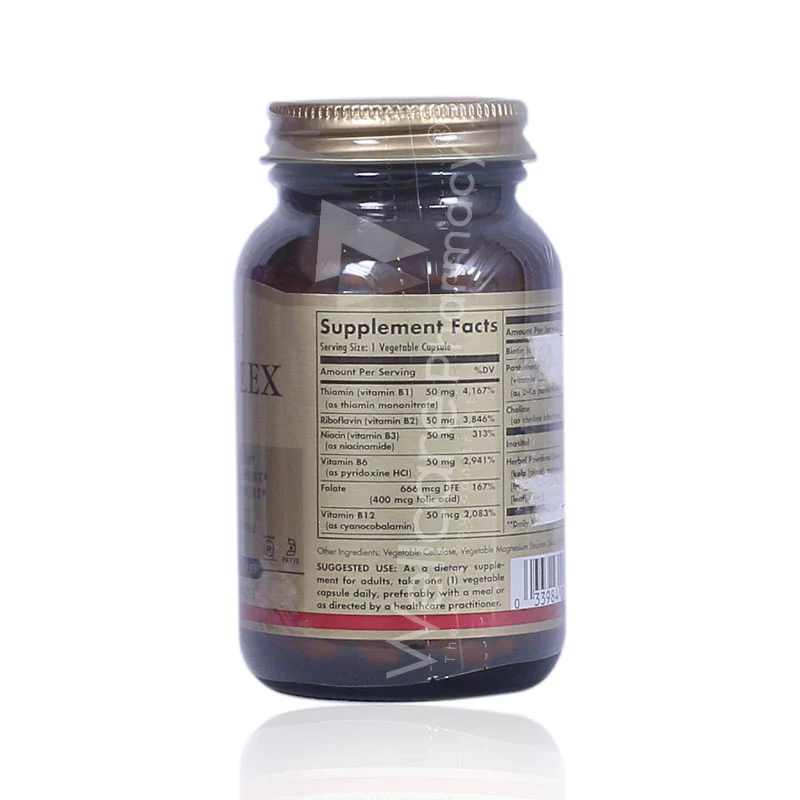 Solgar B-Complex 50 Vegetable Capsules 100'S - Image 3