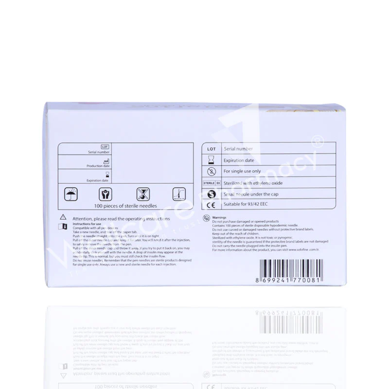 SOLOFINE 31G-4MM INSULIN PEN NEEDLES 100'S - Image 3