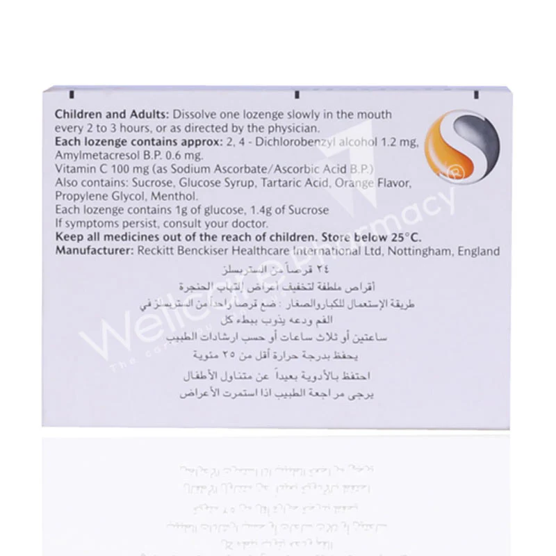 Strepsils Orange Vitamin C 100mg Lozenges 24'S - Image 3