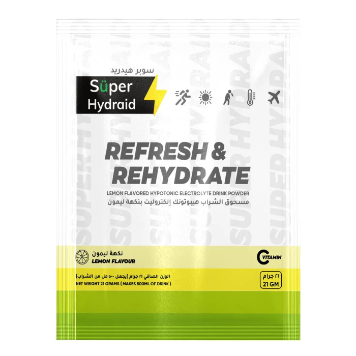 Super Hydraid Refresh&Rehydrate Lemon Flavoured Sachets 10x21g - Image 2