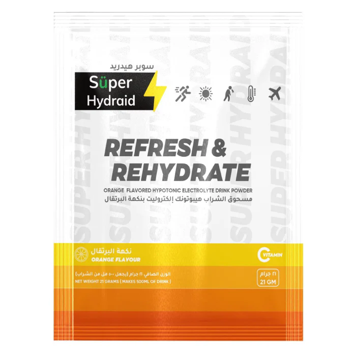 Super Hydraid Refresh&Rehydrate Orange Flavoured Sachets 10x21g - Image 2