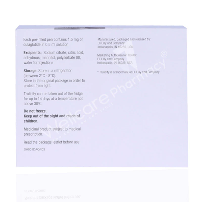 Trulicity 1.5mg Pre Filled Pen Injection 0.5ml 4'S - Image 3