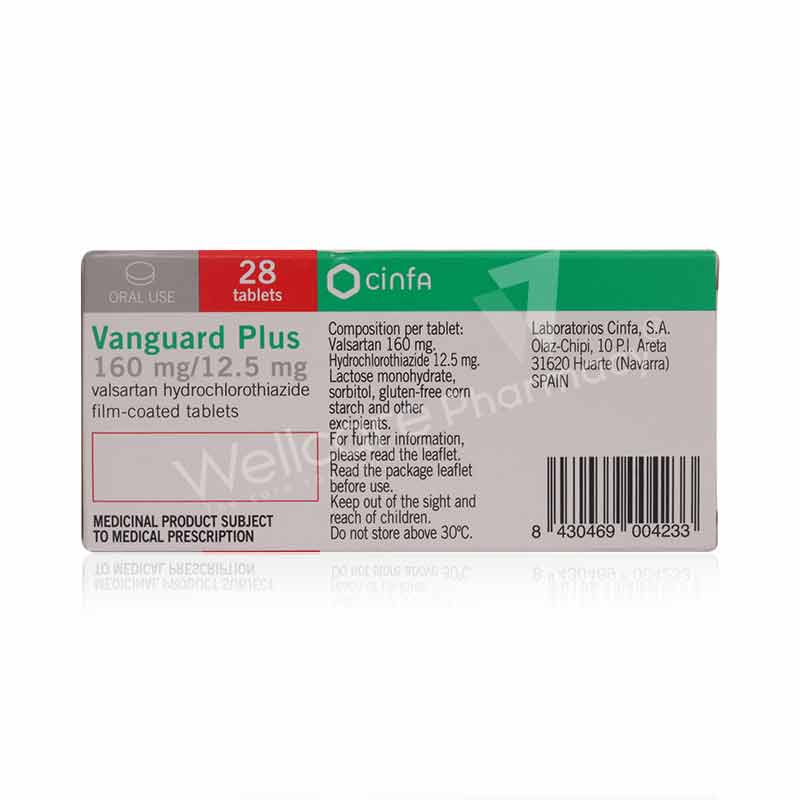 Vanguard Plus 160/12.5mg Tab 4x7 28'S - Image 3