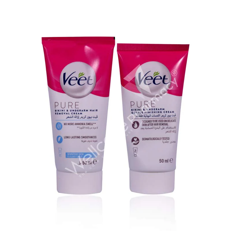 Veet Pure Bikini & Underarm Cream Kit 2x50ml - Image 3