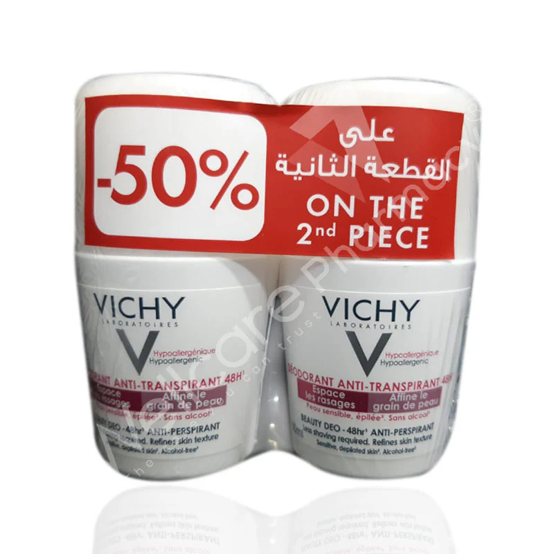 Vichy Deo Roll On Anti-Perspirant Beauty 48h 50ml 2pcs
