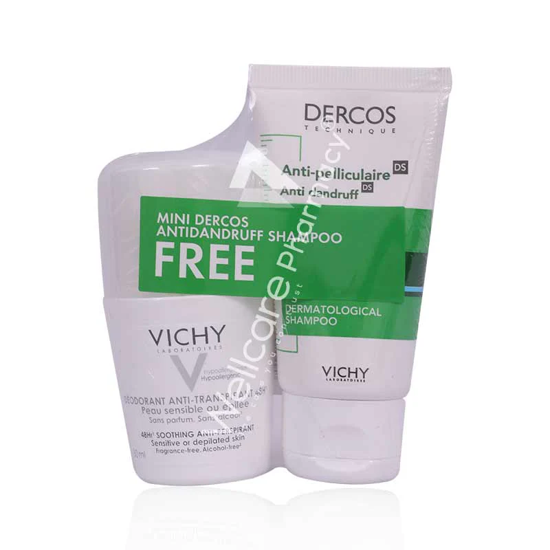 Vichy Deo Roll On Sensitive 48h 50ml+anti Dandruff Shampoo 50ml - Image 3