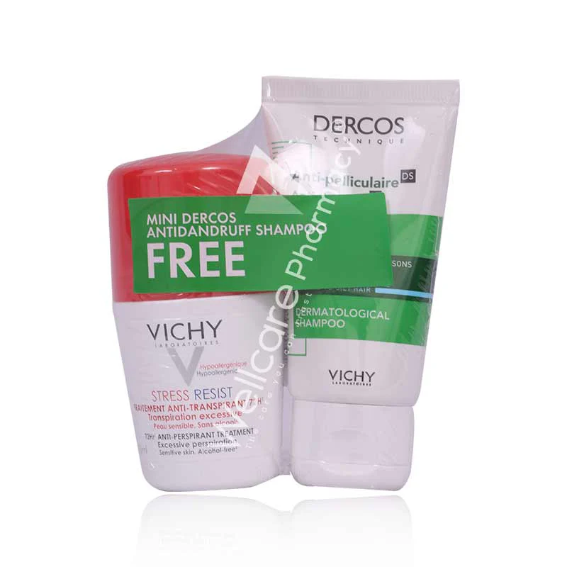 Vichy Deodrant Roll On Stress Resist 72h 50ml + Anti Dandruff Mini Shampoo 50ml - Image 2