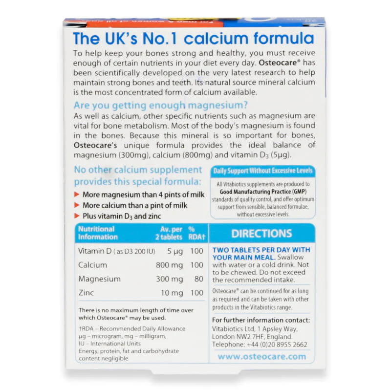 Vitabiotics Osteocare Tablets 30'S - Image 2