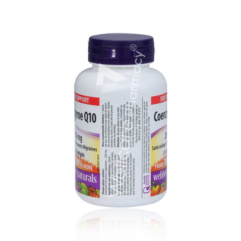 Webber Naturals Coenzyme Q10 200mg Softgels - Image 3