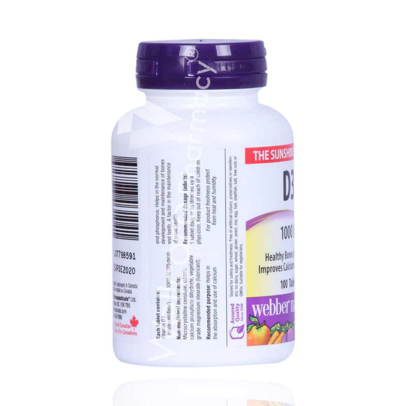 Webber Naturals Vitamin D3 1000iu Tablets 100'S - Image 3