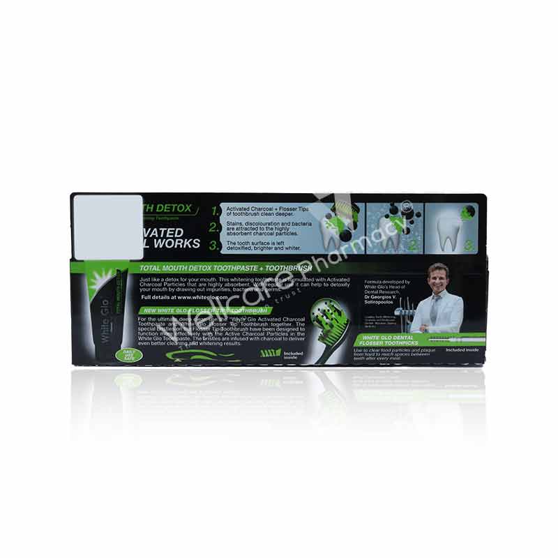 White Glo Charcoal Total Mouth Detox Toothpaste 150g - Image 3